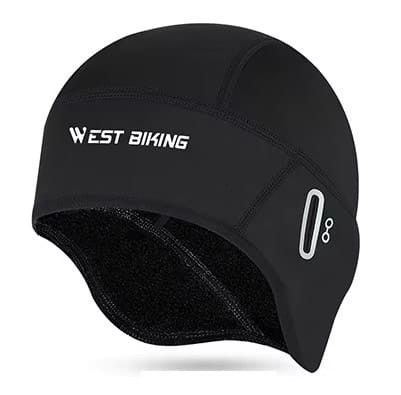Czapka termoaktywna pod kask do biegania na rower  - czarna