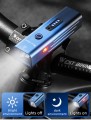 Lampki rowerowe zestaw lampek LED na rower mocna lampka USB C zestaw  srebrny