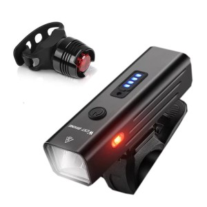 Lampki rowerowe zestaw lampek LED na rower mocna lampka USB C zestaw  czarny