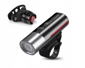 Lampka rowerowa LED przód + tył 350 lm przednia