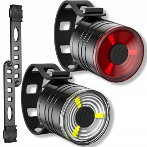 Zestaw lampek rowerowych mocne przednie tylne światło LED