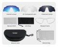 Okulary sportowe na rower rowerowe filtr uv fotochromy polaryzacja 3 szkła - transparentne