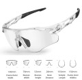 Okulary sportowe na rower rowerowe filtr uv fotochromy polaryzacja 3 szkła - transparentne