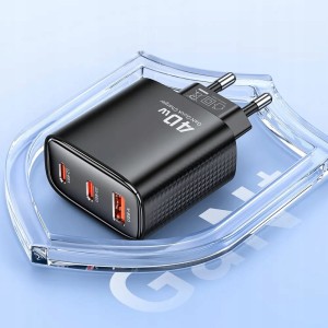 Szybka ładowarka kostka do ładowania telefonu PD 40W USB C 3 porty