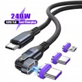 Kabel magnetyczny  szybkie ładowanie 240W 5A USB C PD