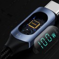 Kabel USB-C do USB-C 100W  PREMIUM wyświetlacz LCD czarny
