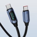 Kabel USB-C do USB-C 100W  PREMIUM wyświetlacz LCD czarny
