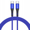Kabel USB-C do USB-C 60W 1 metr szybkie ładowanie PREMIUM niebieski