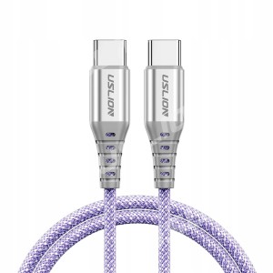 Kabel do ładowania telefonu laptopa USB C PD 60W fioletowy