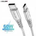 Kabel do ładowania telefonu laptopa USB C PD 60W pomarańczowy