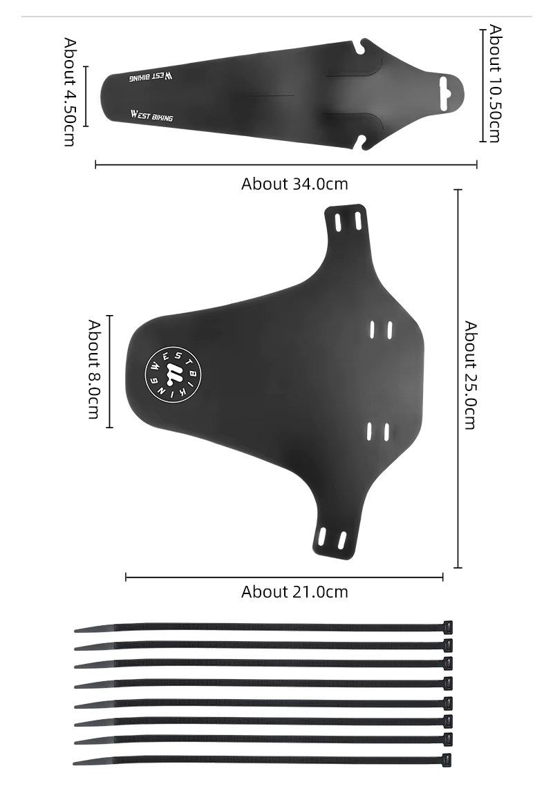 Błotniki model 0714043 - wymiary