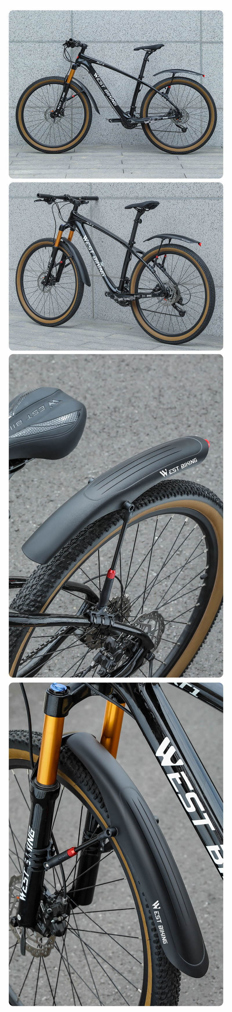 błotniki model 0714029 - zamontowane na rowerze