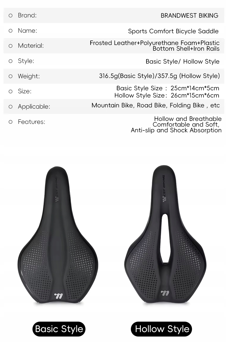 Siodełko rowerowe WESTBIKING 0801230